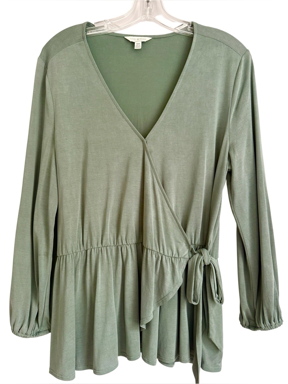 LUCKY BRAND Women Sage Green Top Blouse size M